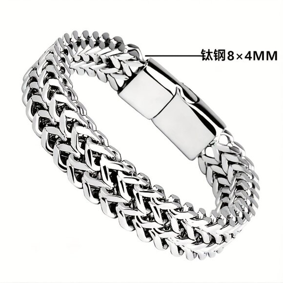 Stainless Steel Braided Bracelet with Magnet Buckle - Picture 5 of 6